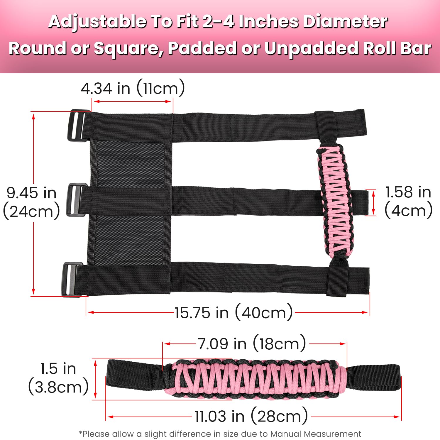 Ergonomic non-slip grip improves comfort when entering or exiting.