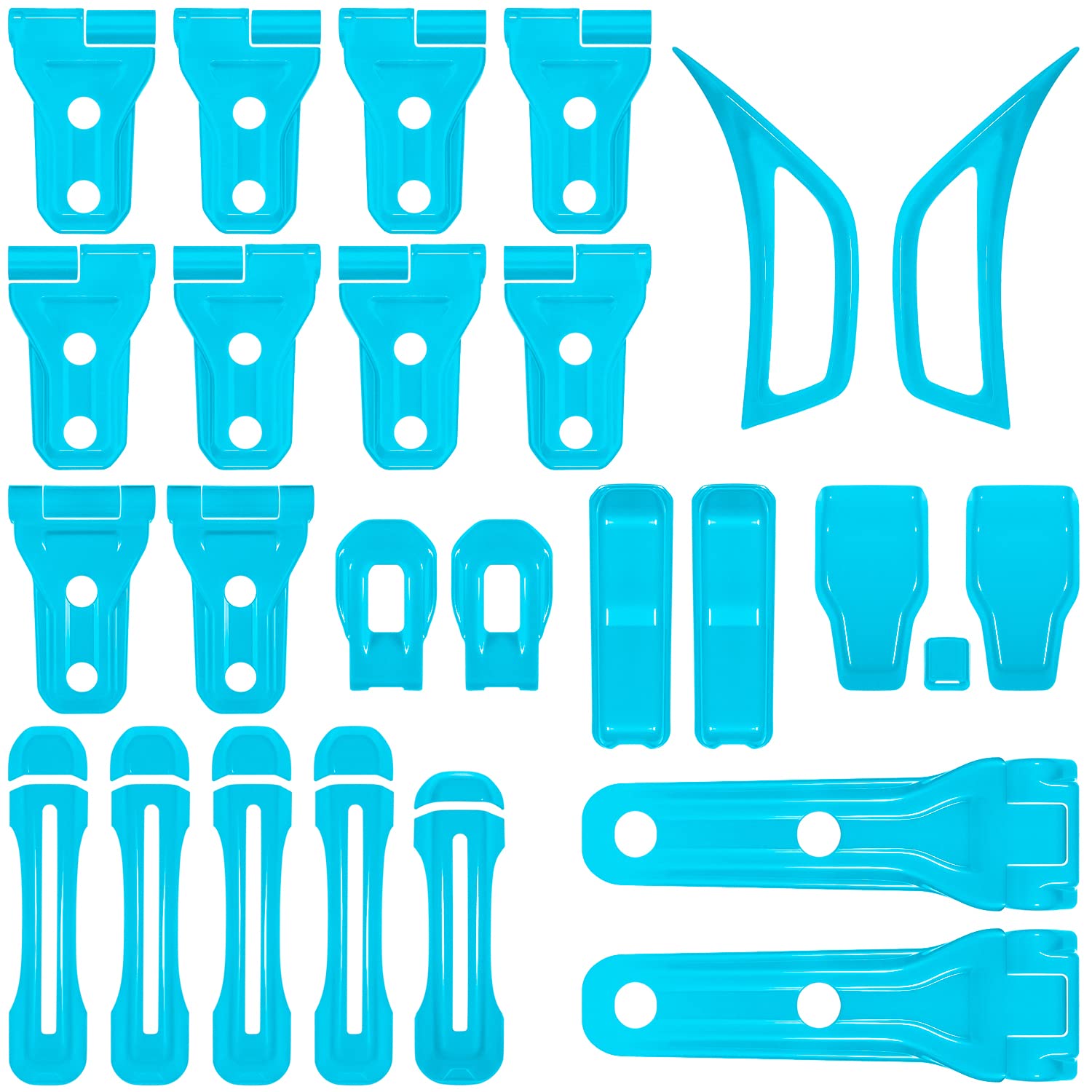 E-cowlboy exterior decor kit unifies the Jeep appearance with blue finish.