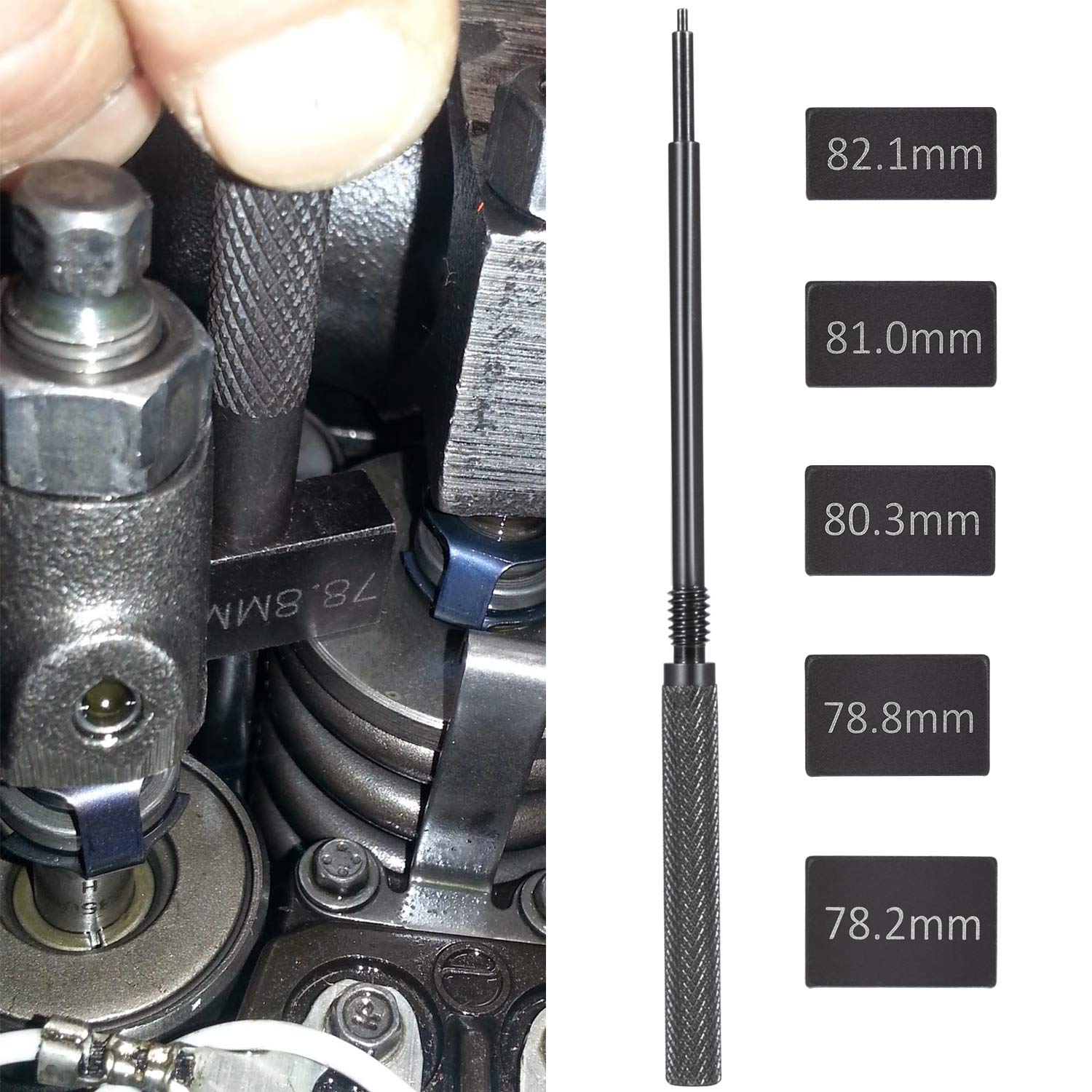 E-cowlboy gauge with 78.8mm block assists accurate injector setup.