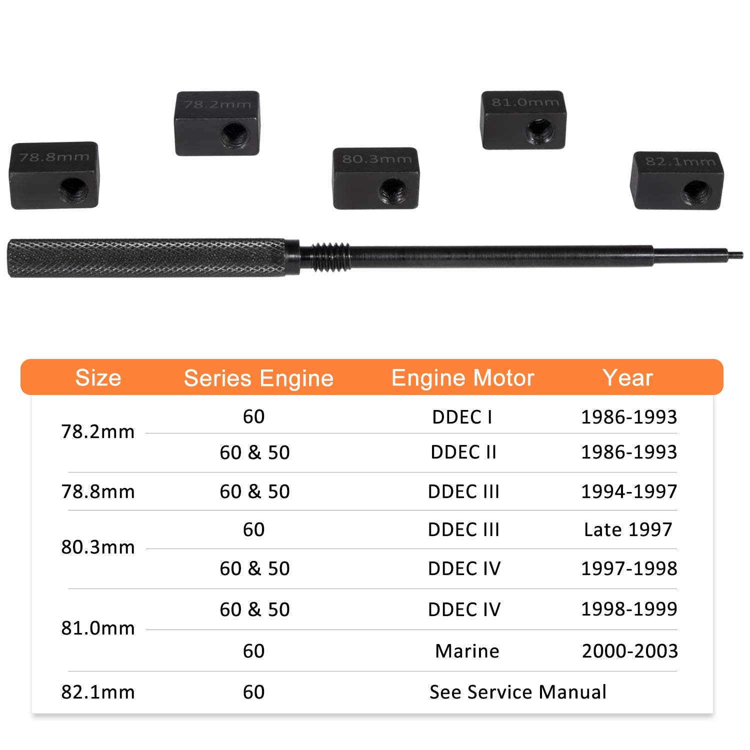 E-cowlboy injector height gauge 80.3mm block enables consistent fuel timing.