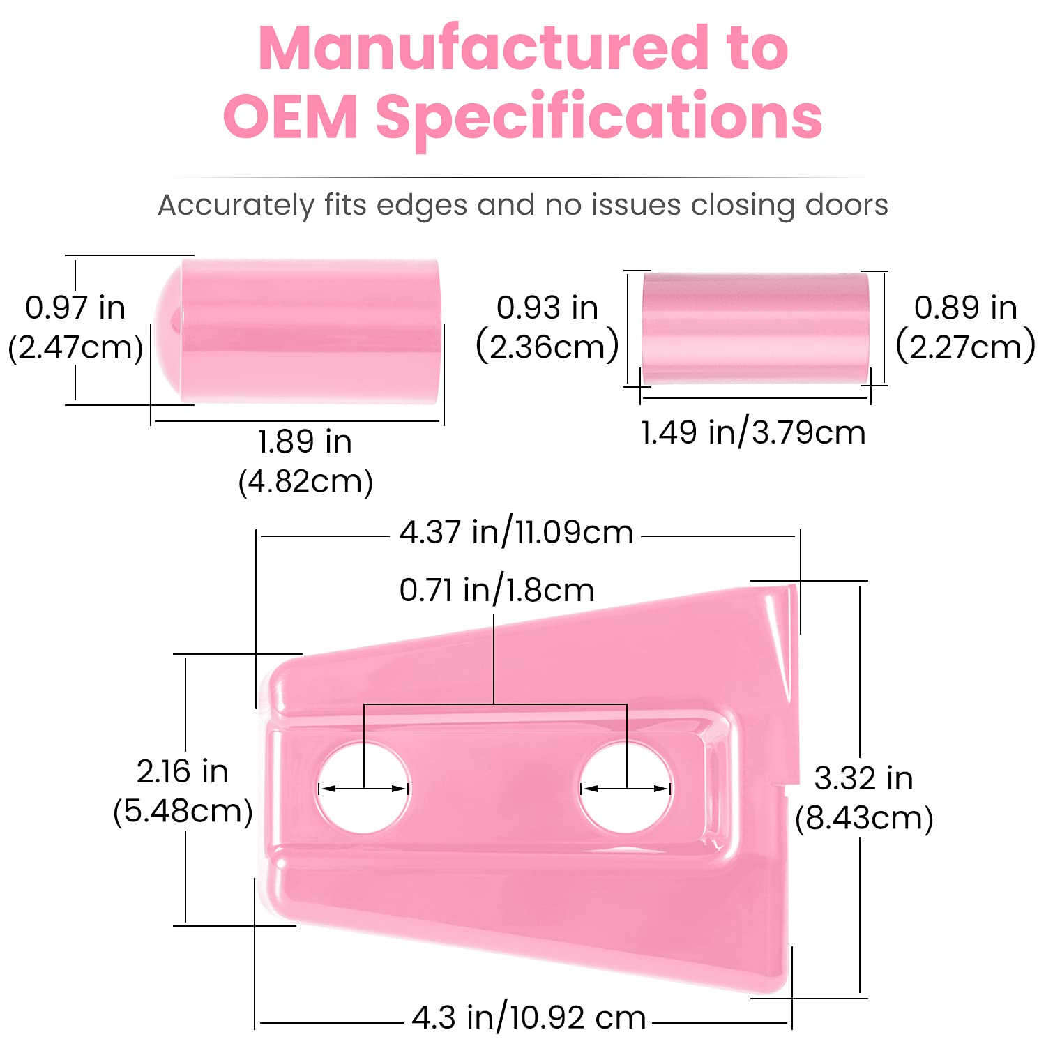 Scratch protection feature of pink hinge cover during parking.