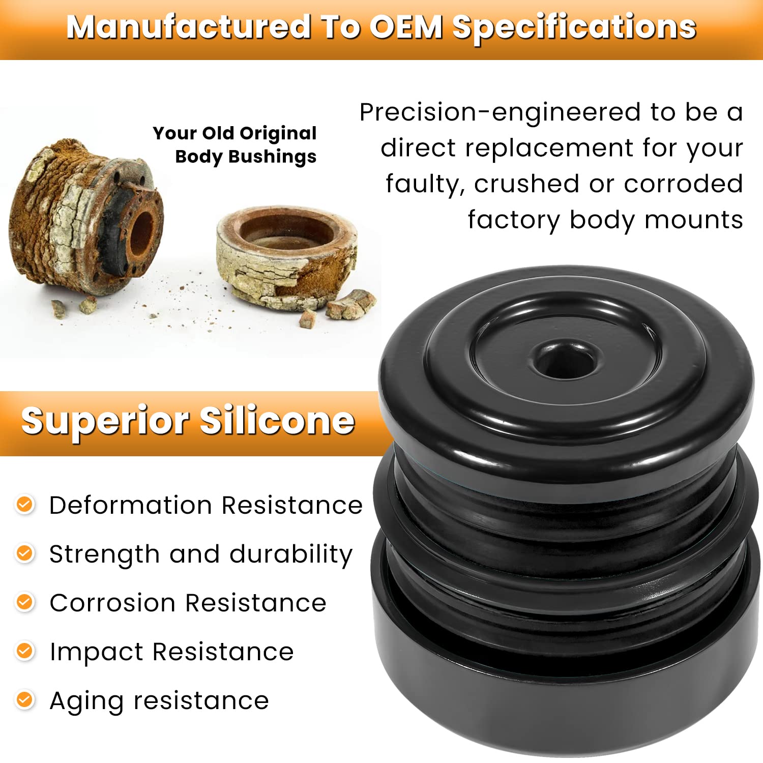 E-cowlboy silicone mounts detailed cups showing corrosion resistance