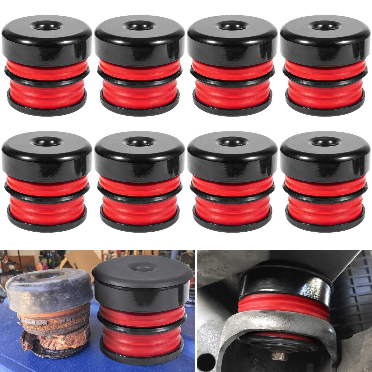 E-cowlboy silicone body mount kit red assembly improves ride quality
