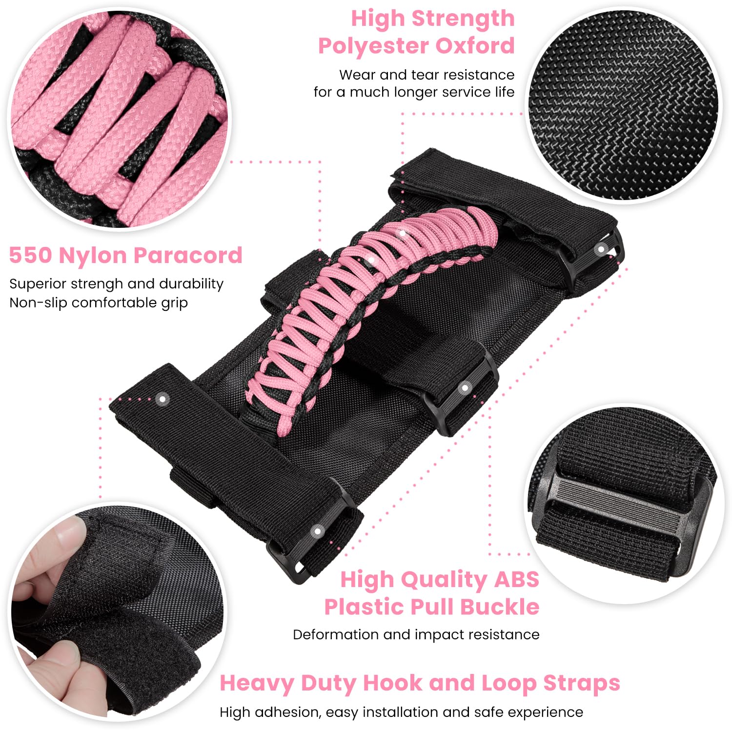 Three-strap secure design keeps the handle steady during bumpy rides.