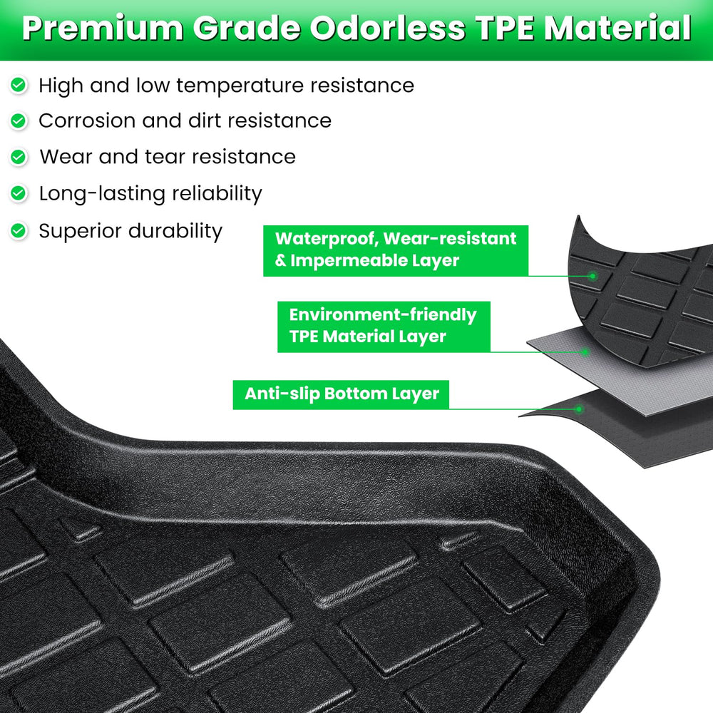 E-cowlboy trunk liner anti-slip backing keeps mats in place.