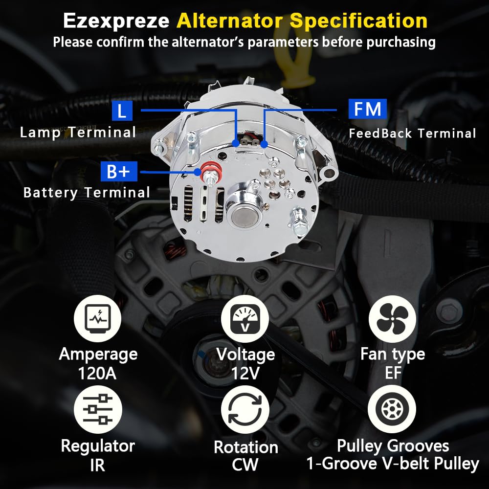 E EZEXPREZE chrome 120A label detail confirms authenticity and model compatibility.