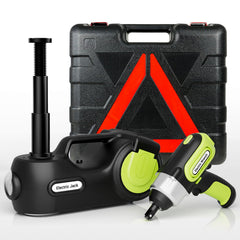 E-HEELP electric jack kit lifts up to five tons for quick roadside tire changes.