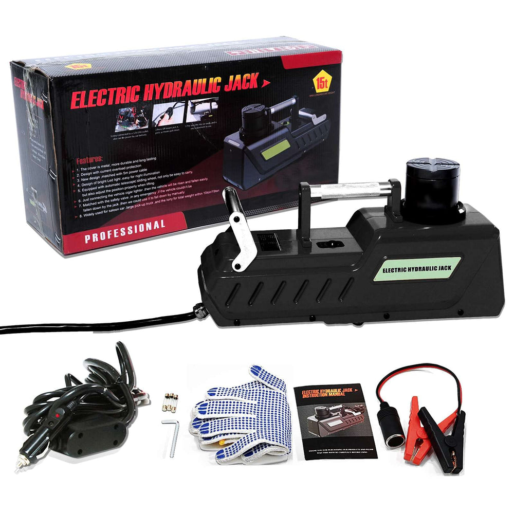 LED light on the E-HEELP jack illuminates workspace for nighttime maintenance.