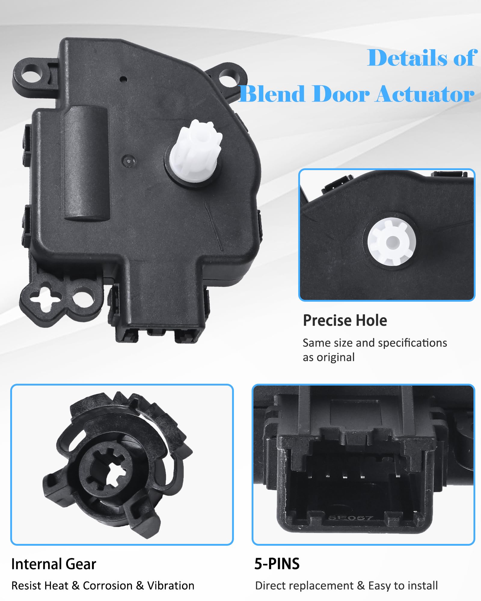 E-Shin HVAC blend door gear close-up highlighting precise gear engagement for smooth airflow.