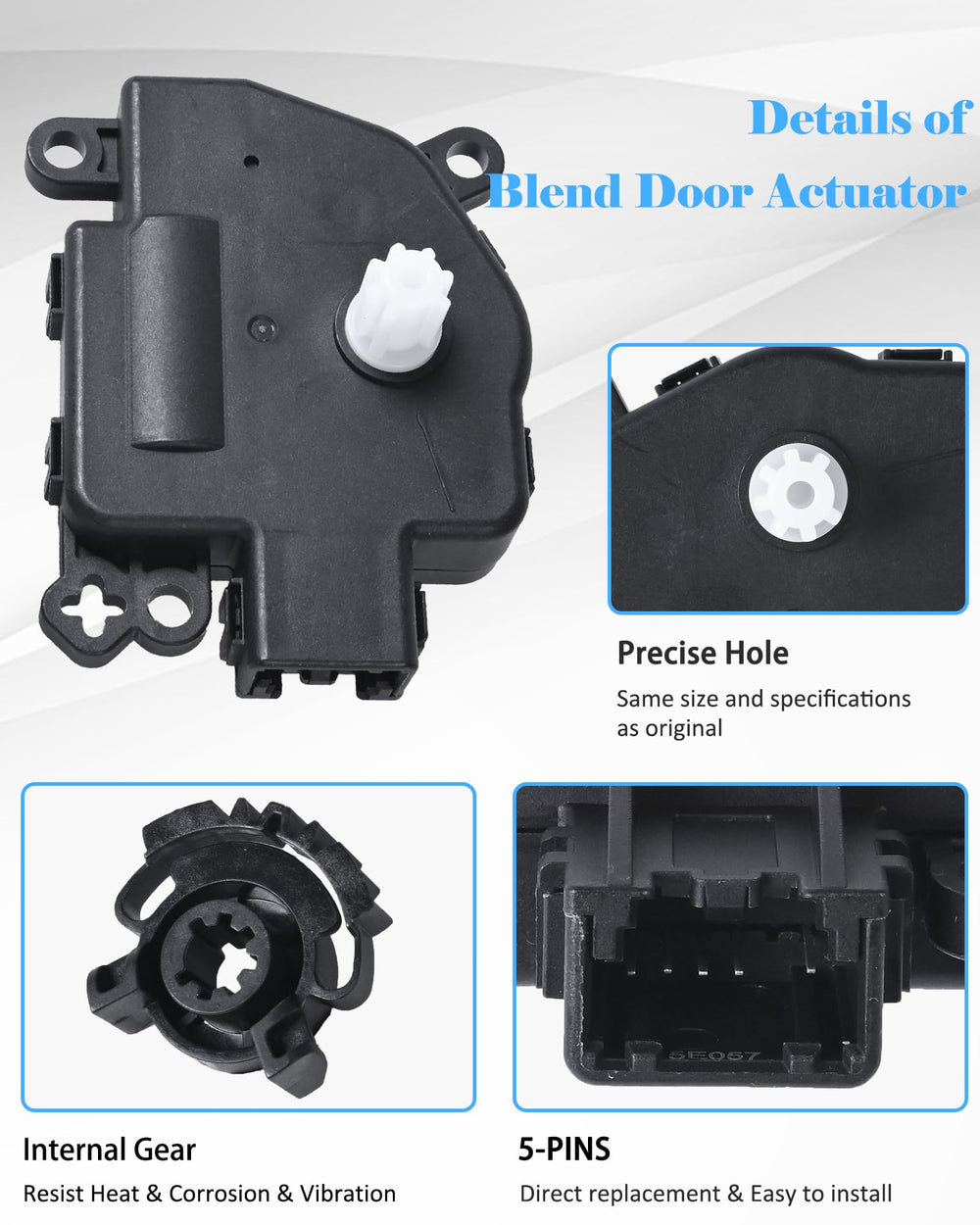 E-Shin HVAC blend door gear close-up highlighting precise gear engagement for smooth airflow.