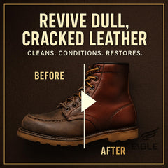 Eagle 4-in-1 mink oil kit microfiber cloth buffs to a revived leather finish