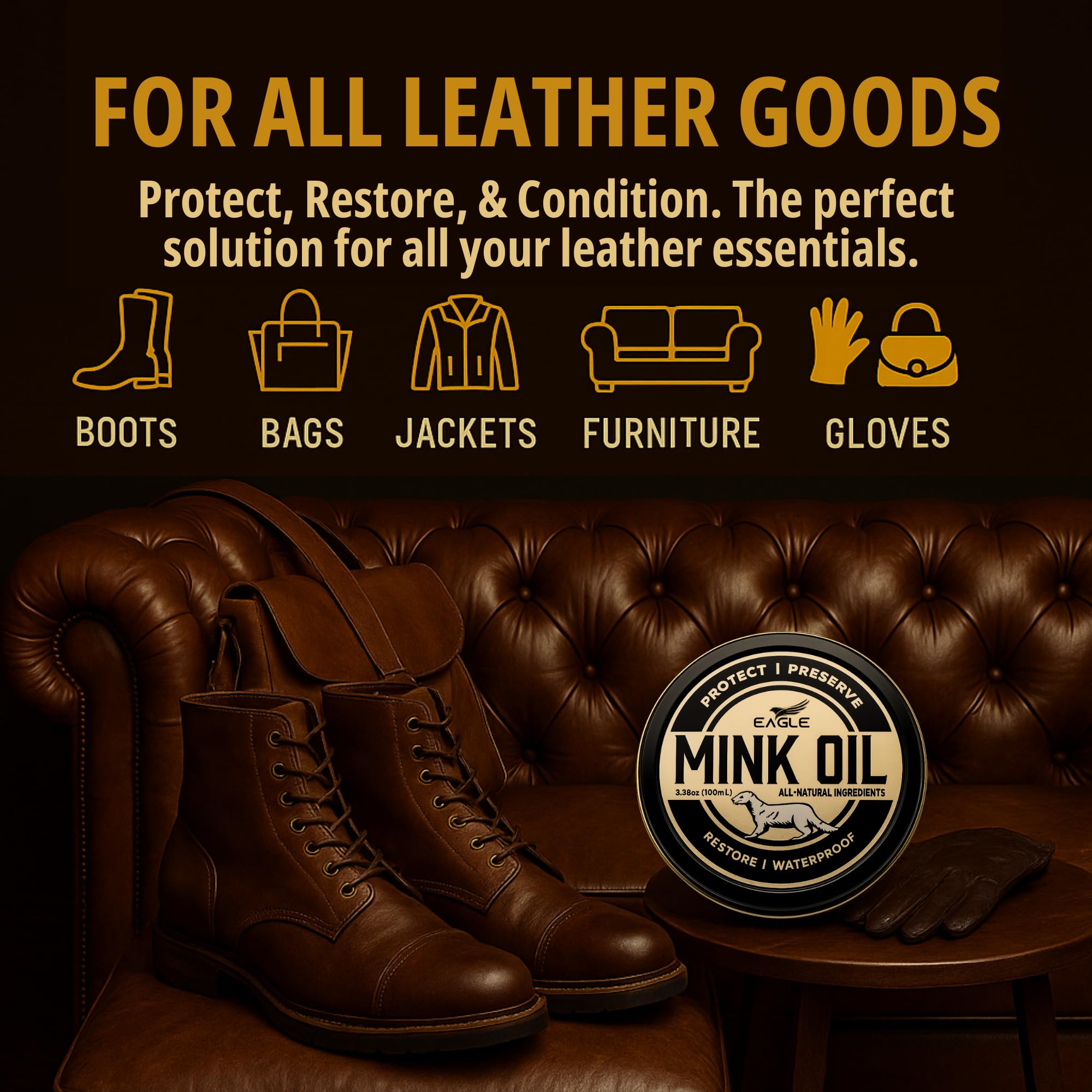 Eagle 4-in-1 mink oil kit sponge allows precise paste application