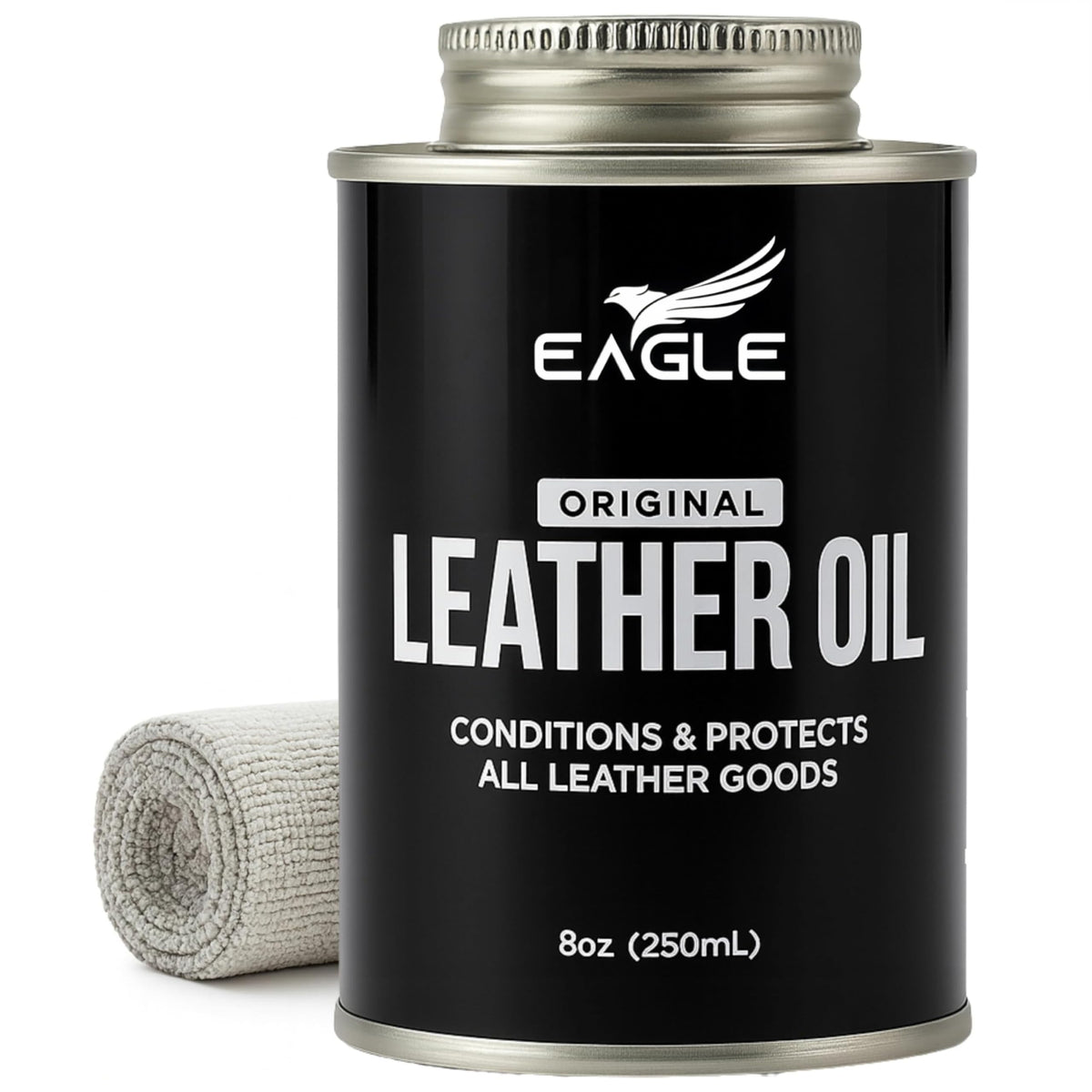 Eagle Leather Oil Conditioner bottle with applicator for targeted leather care and deep conditioning.