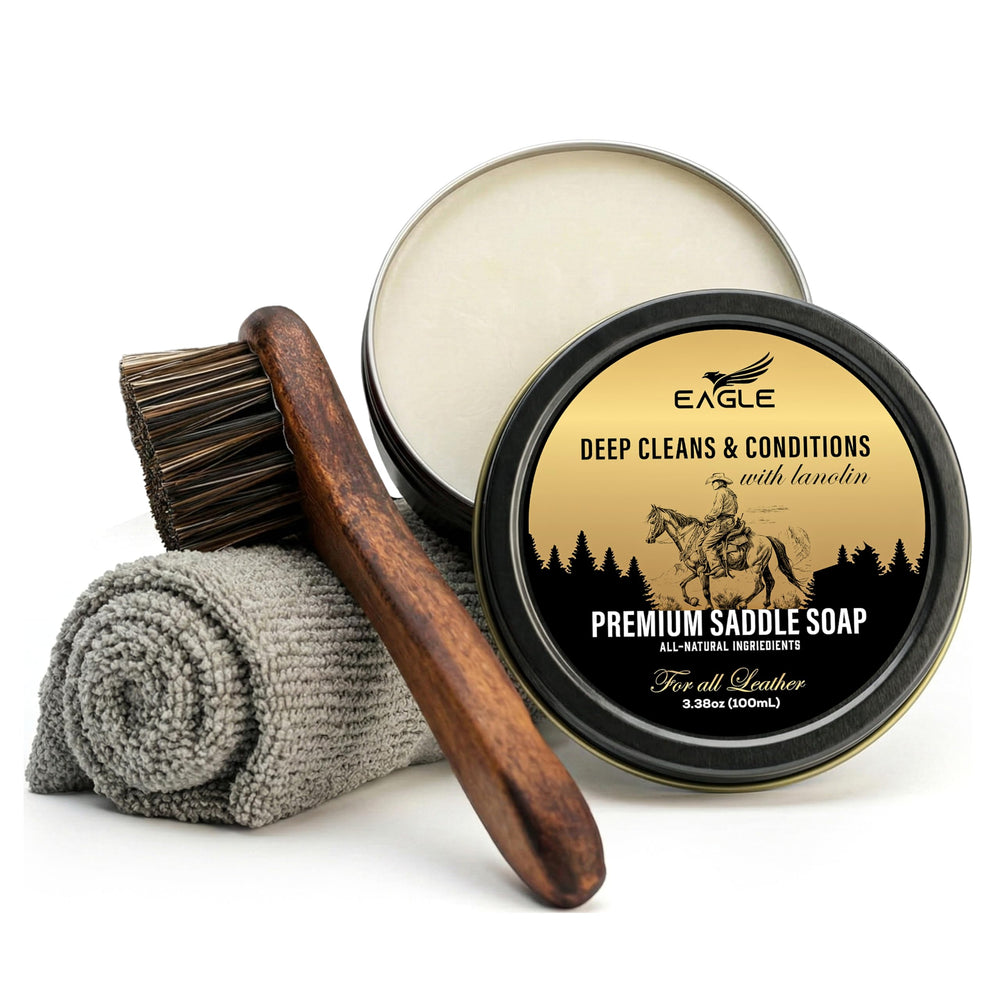 Eagle Saddle Soap Kit bottle for deep cleaning and conditioning leather