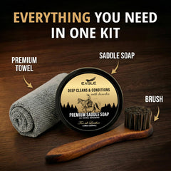 Eagle Saddle Soap Kit lanolin closeup highlights rich conditioning formula for leather