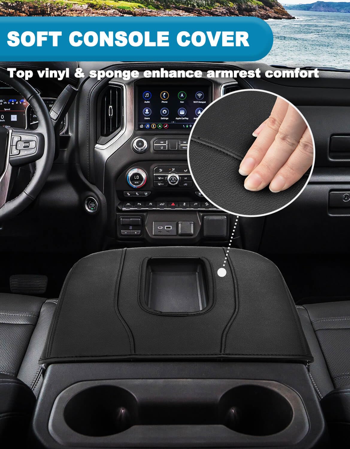 Eaglecover center console armrest cover installs in minutes with no tools required