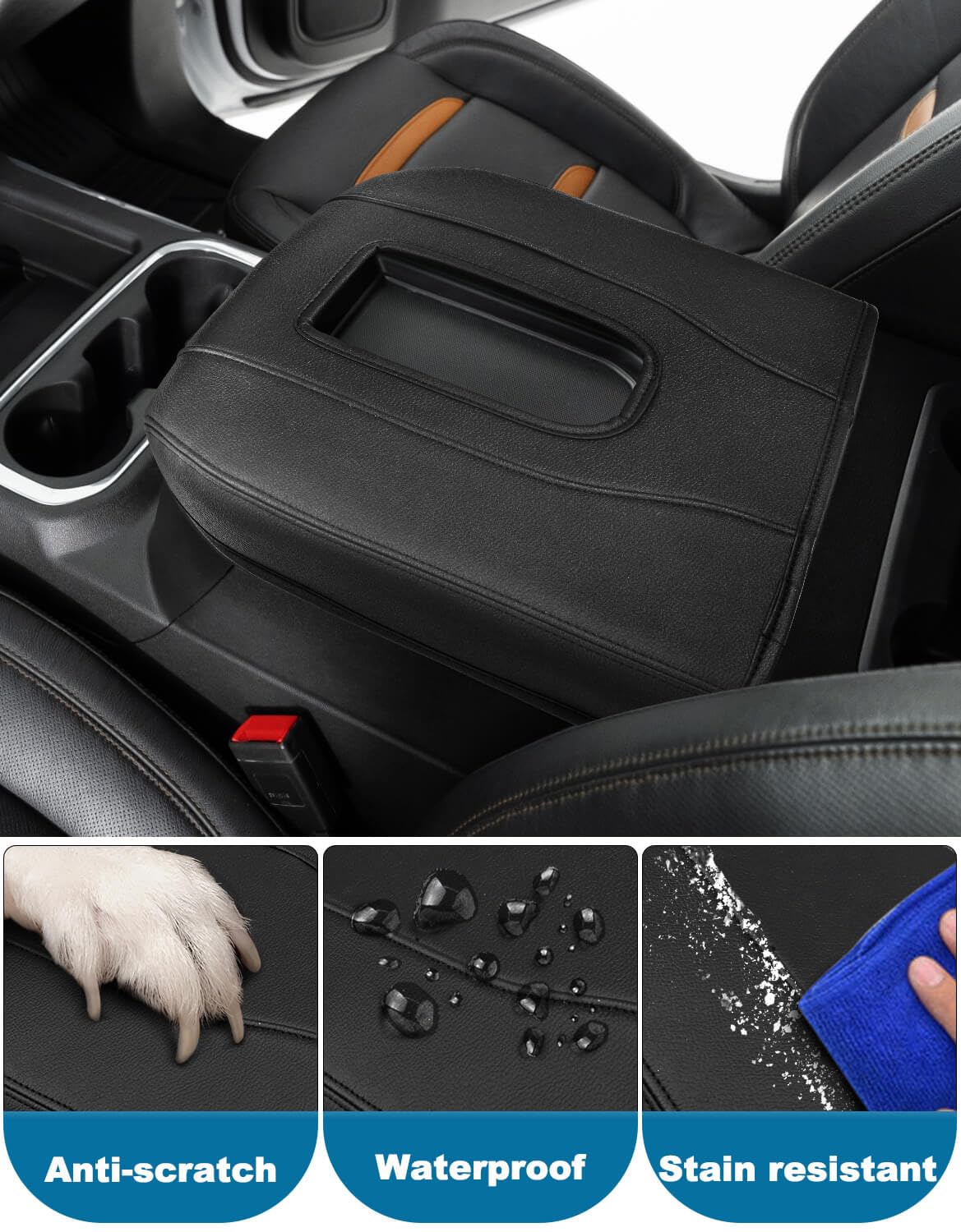 Eaglecover vinyl-leather trim is easy to wipe clean after snacks