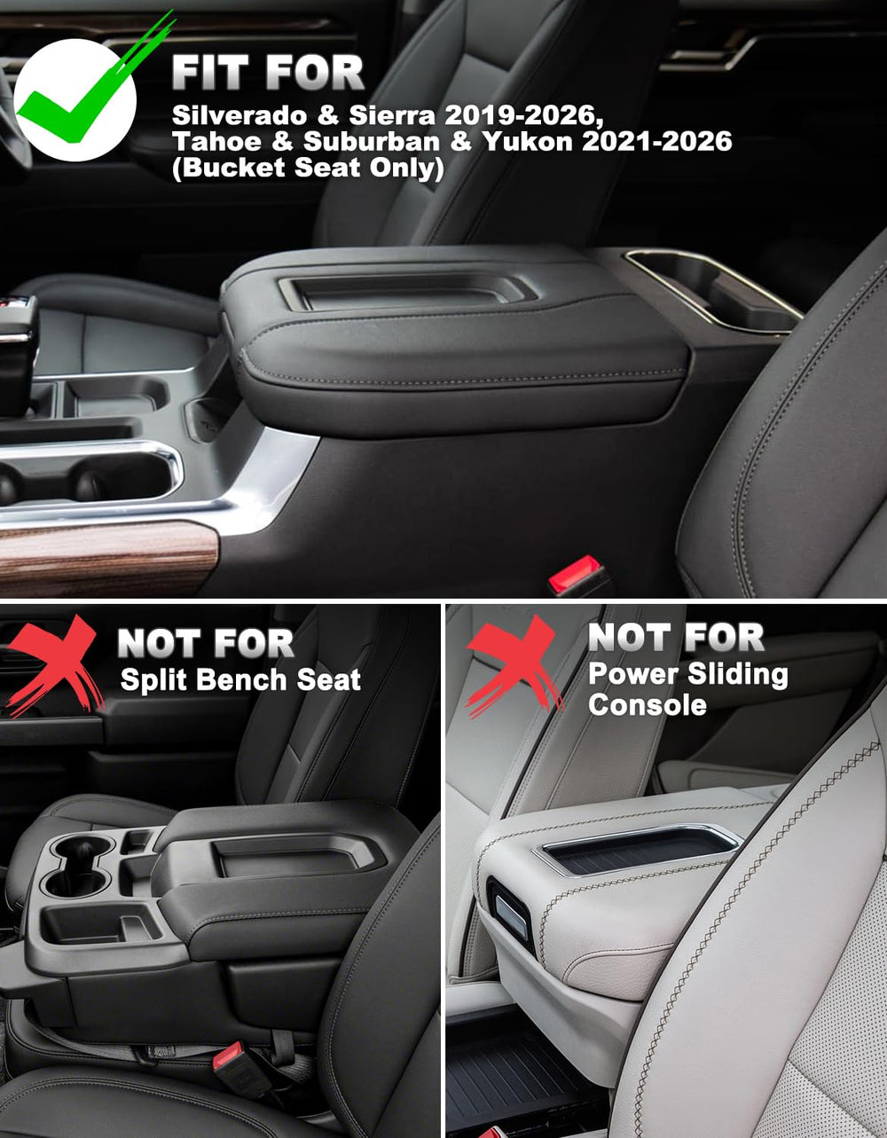 Eaglecover armrest cover fits Sierra/Silverado 2019-2026 keeping the bucket-seat area clean