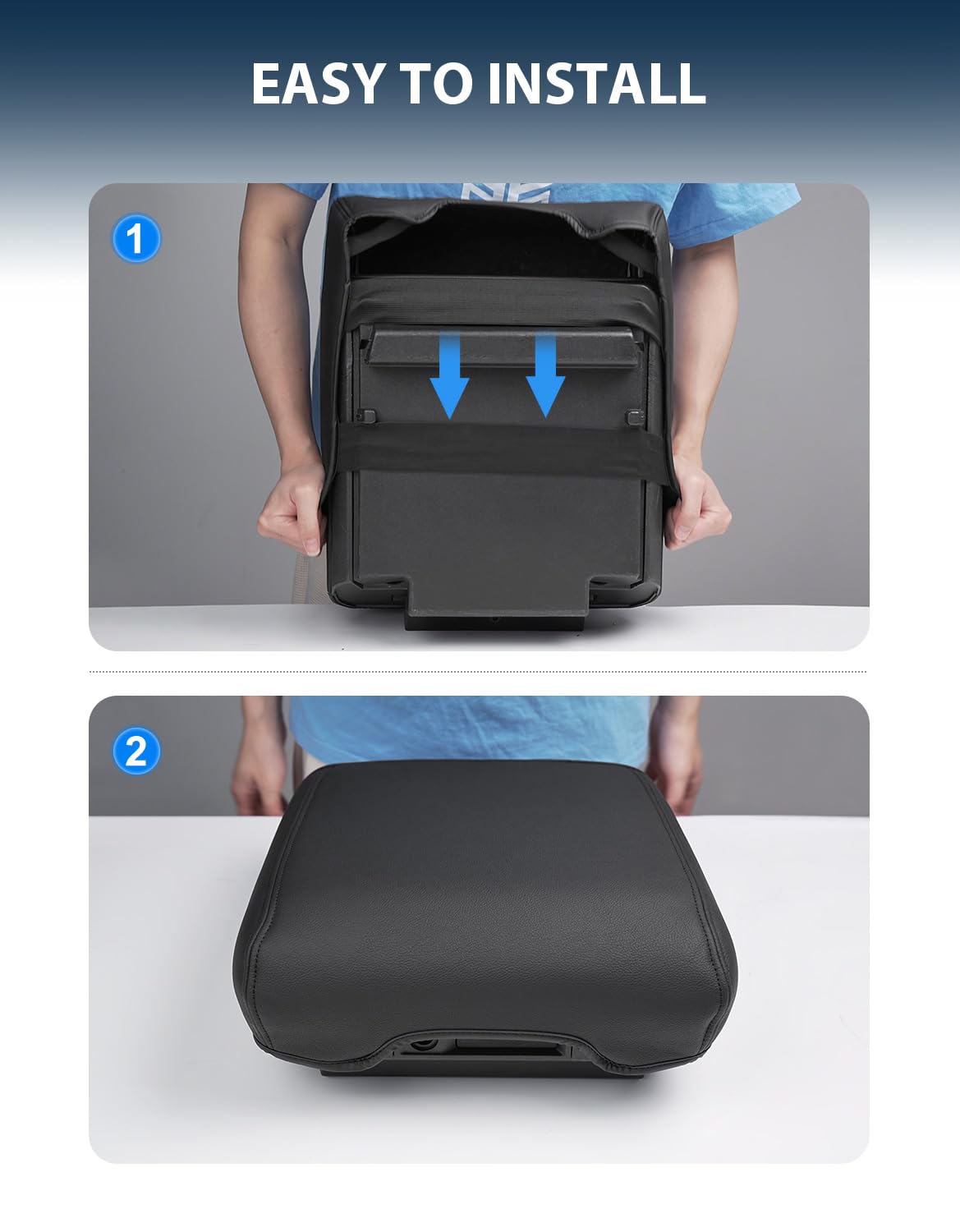 Eaglecover center console cover for F-150, quick install in seconds with no tools.