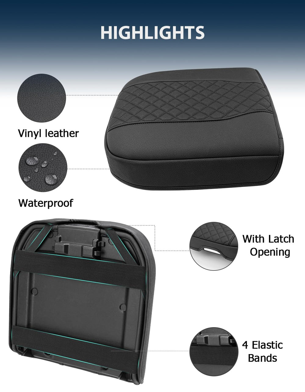 Eaglecover center console cover offers snug fit for Silverado and Sierra armrests.