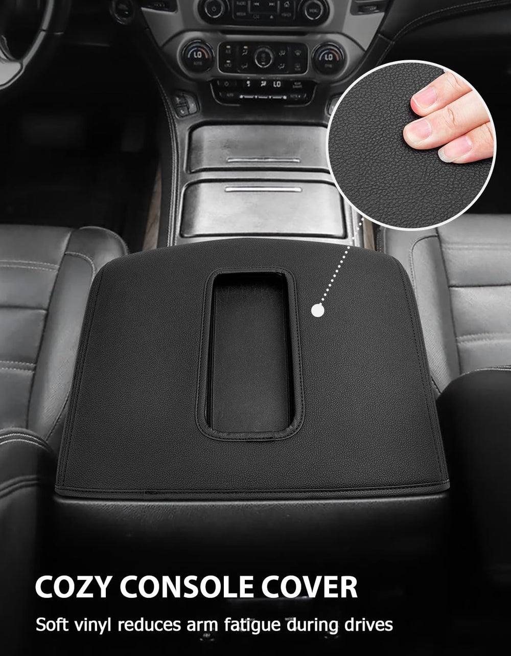 Eaglecover center console cover for Tahoe/Yukon shields the console during travel