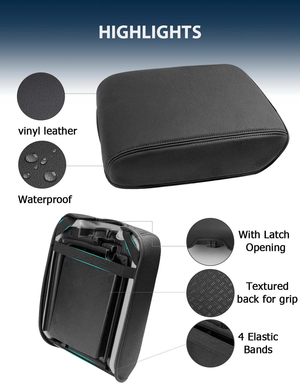 Eaglecover armrest protector shields the center console from wear and pet scratches.