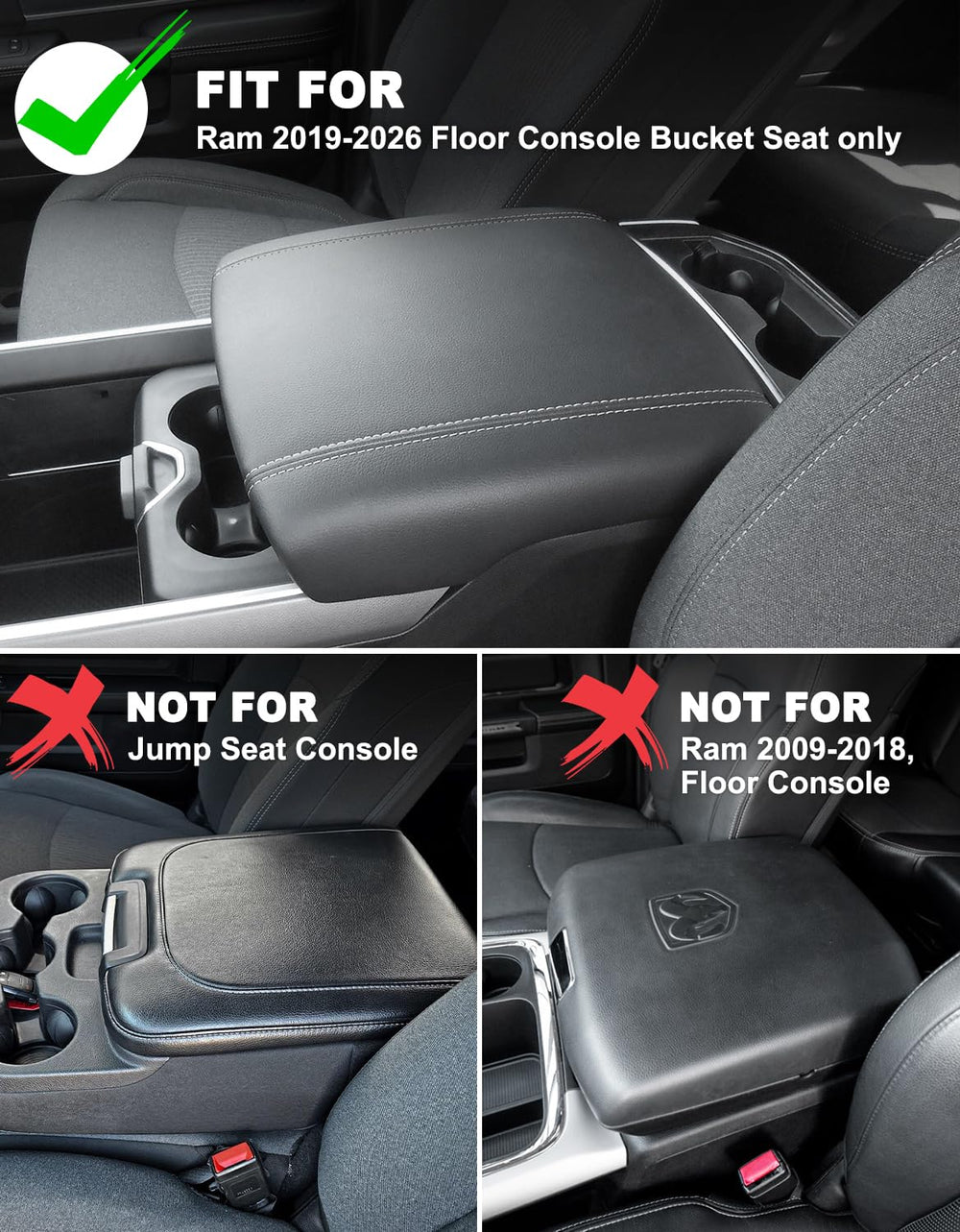 Eaglecover PU leather armrest pad provides soft cushioning for comfortable driving.