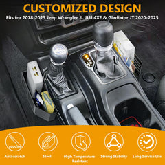 Eamplest center console with metal construction for rugged Jeep interior organization