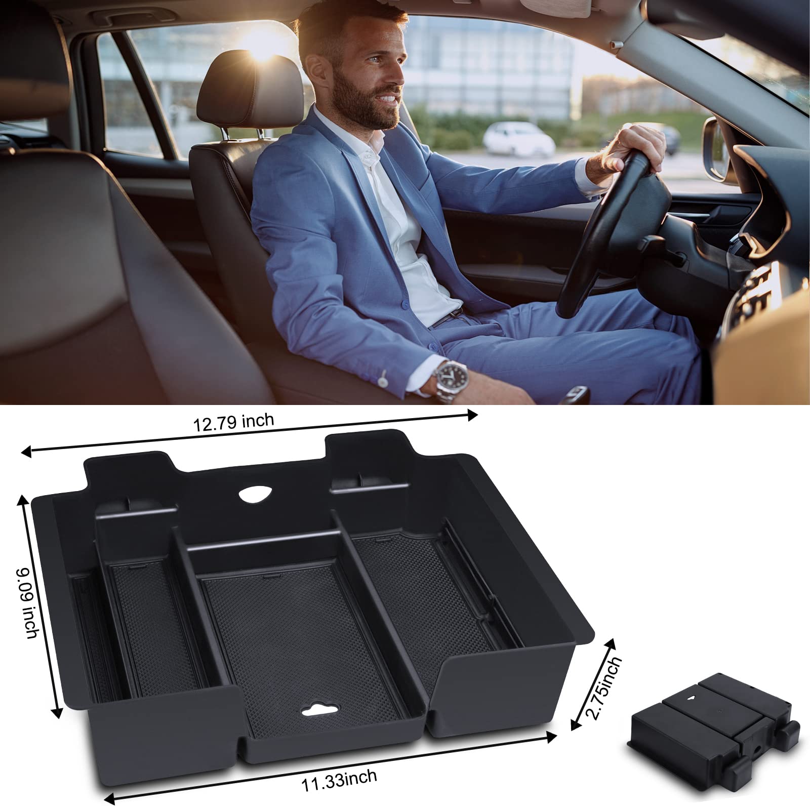 Eamplest easy-install center console tray fits without modifications