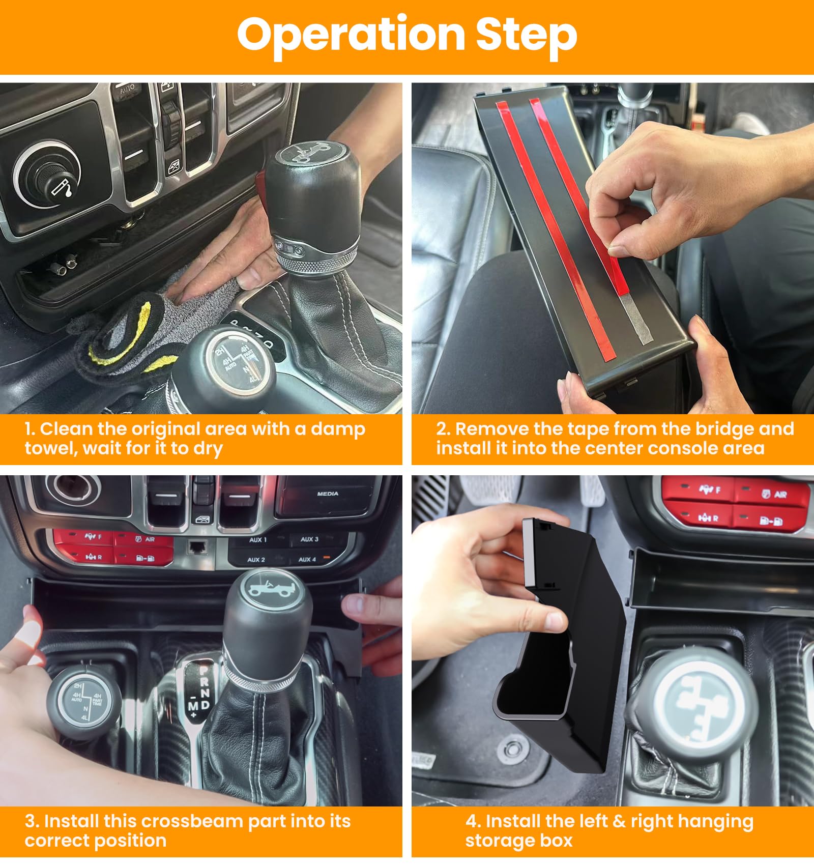 Eamplest included parts for gear shift tray, ready for simple assembly