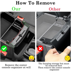 Eamplest gear shift side tray keeps items separated and reduces clutter