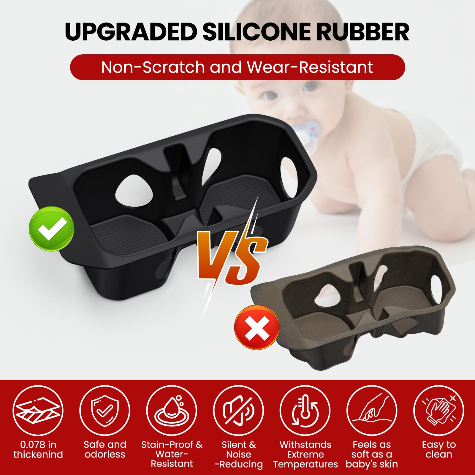 Eamplest premium silicone cup holder coaster protects walls from scratches.