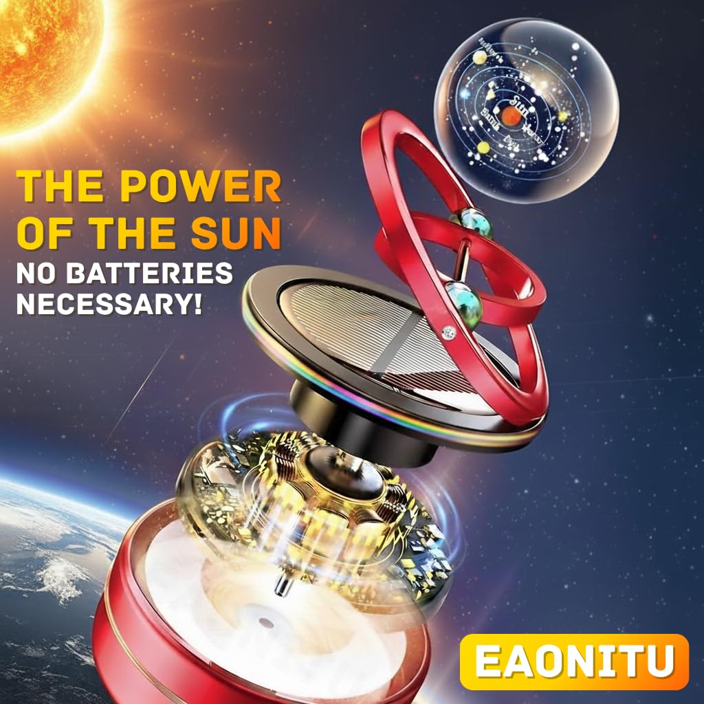 eaonitu Solar Dashboard Spinner gentle-air-circulation creates subtle motion without noise.