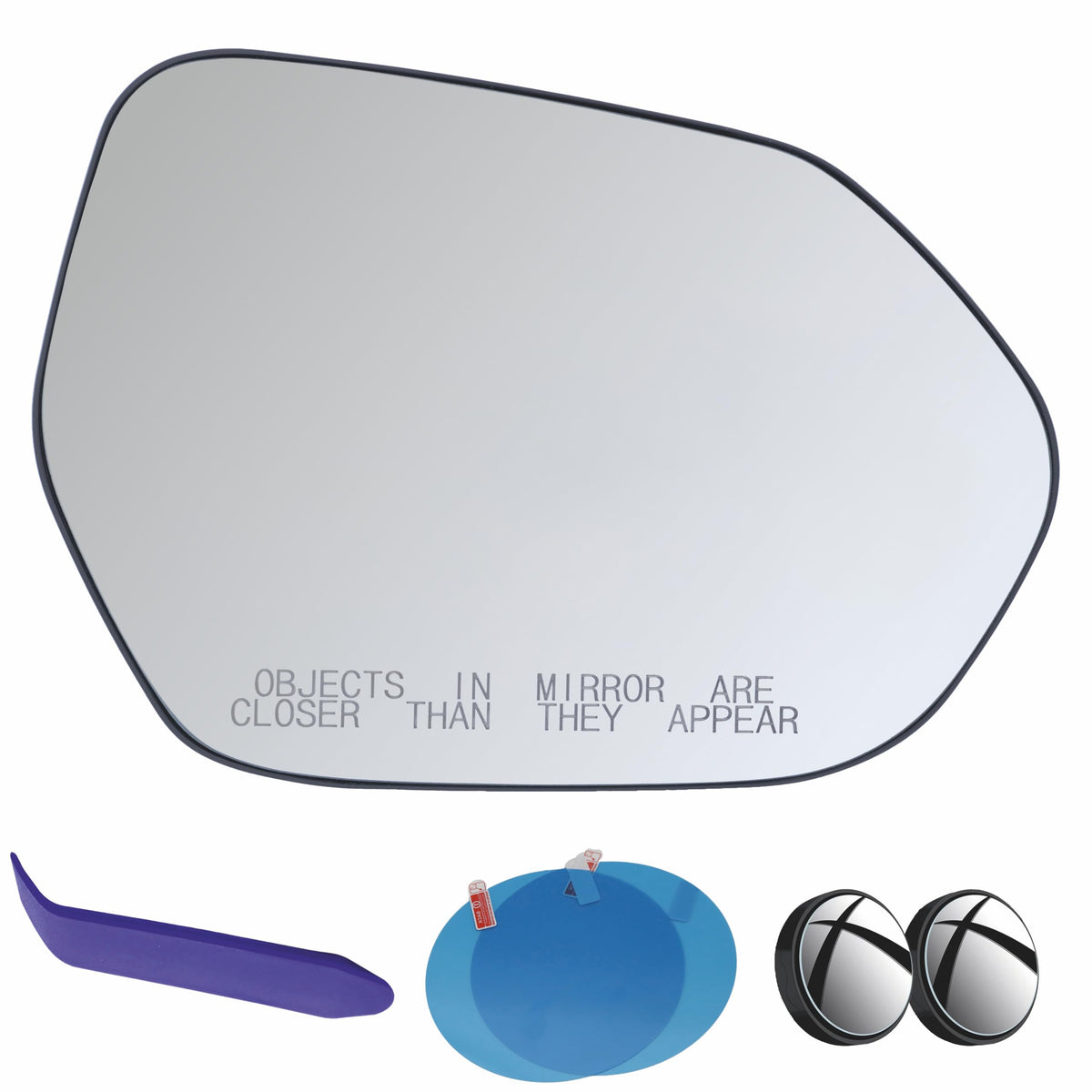 EAP passenger side mirror glass for Camry convex view improves visibility on the road.