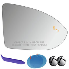 EAP passenger-side mirror glass with heated blind-spot improves visibility in rain