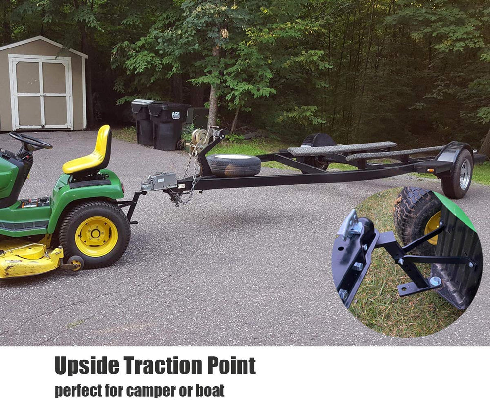 Eapele trailer hitch setup moving a small boat around the shed