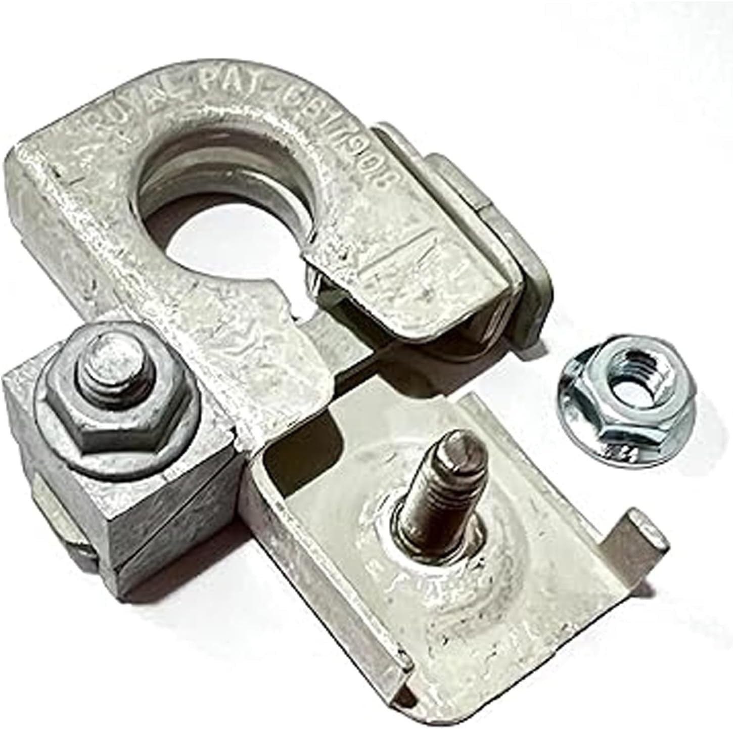 EAPP negative terminal connector front view demonstrates precise OE-style fit for secure grounding.