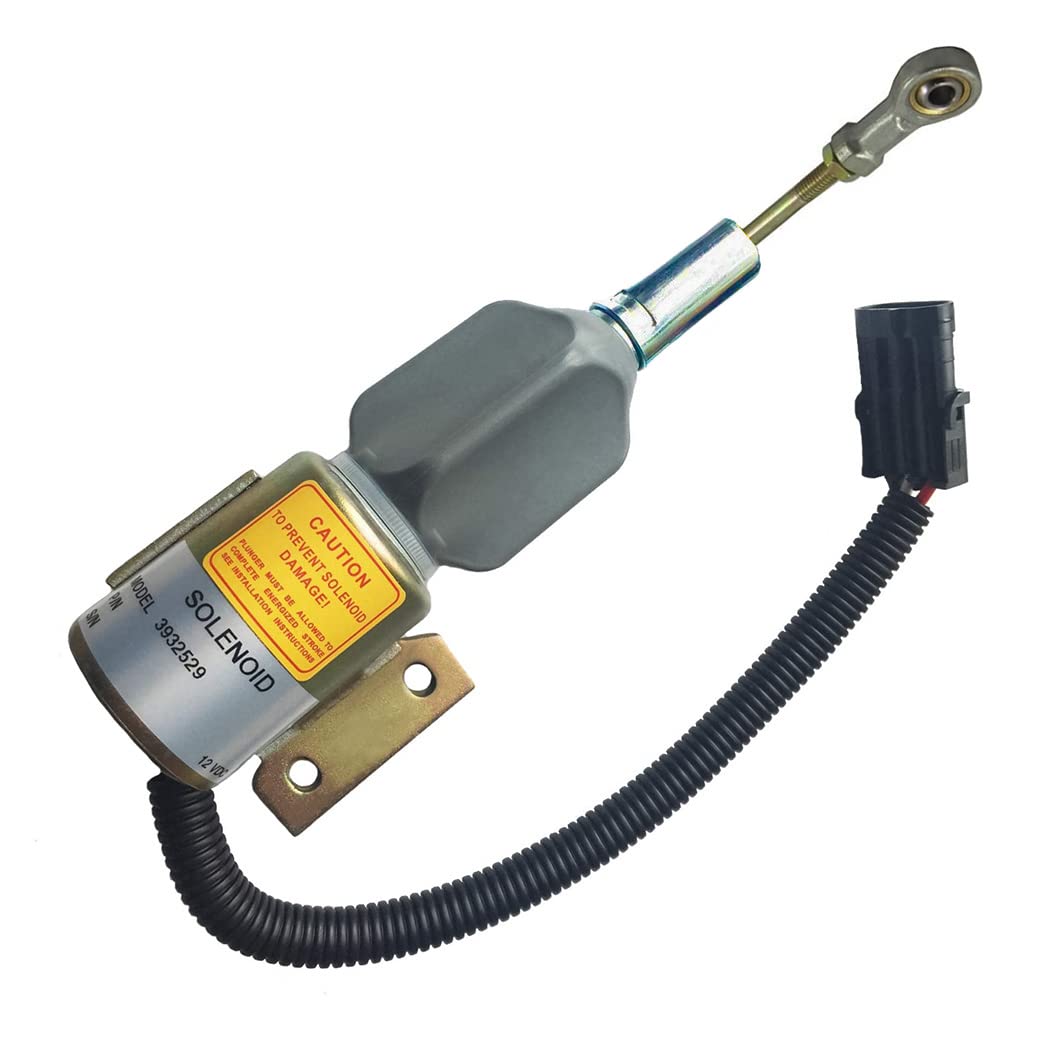 Earlyred 3932529 fuel shut off solenoid front view for Cummins engines, reliable shutdown control.
