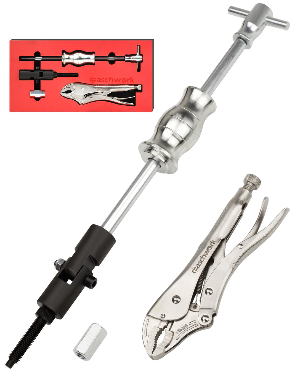 easchwork locking pliers slide hammer combo for versatile pulling and gripping tasks