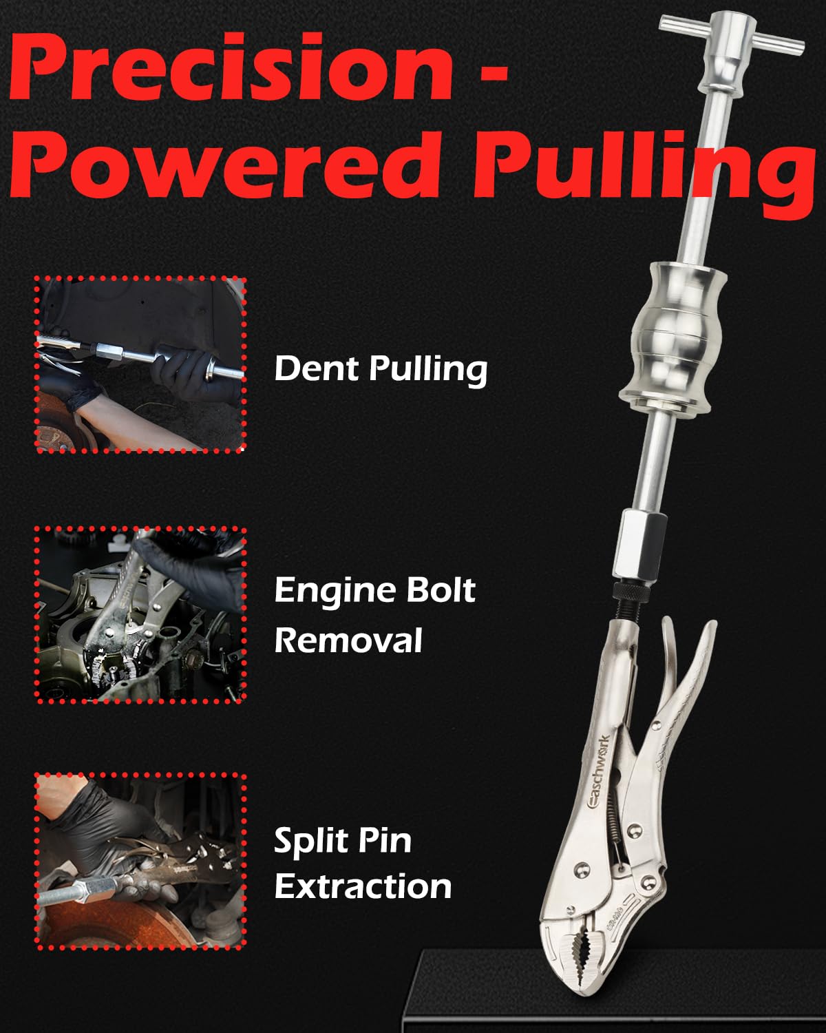 easchwork serrated jaws provide secure grips on varied surfaces during extraction