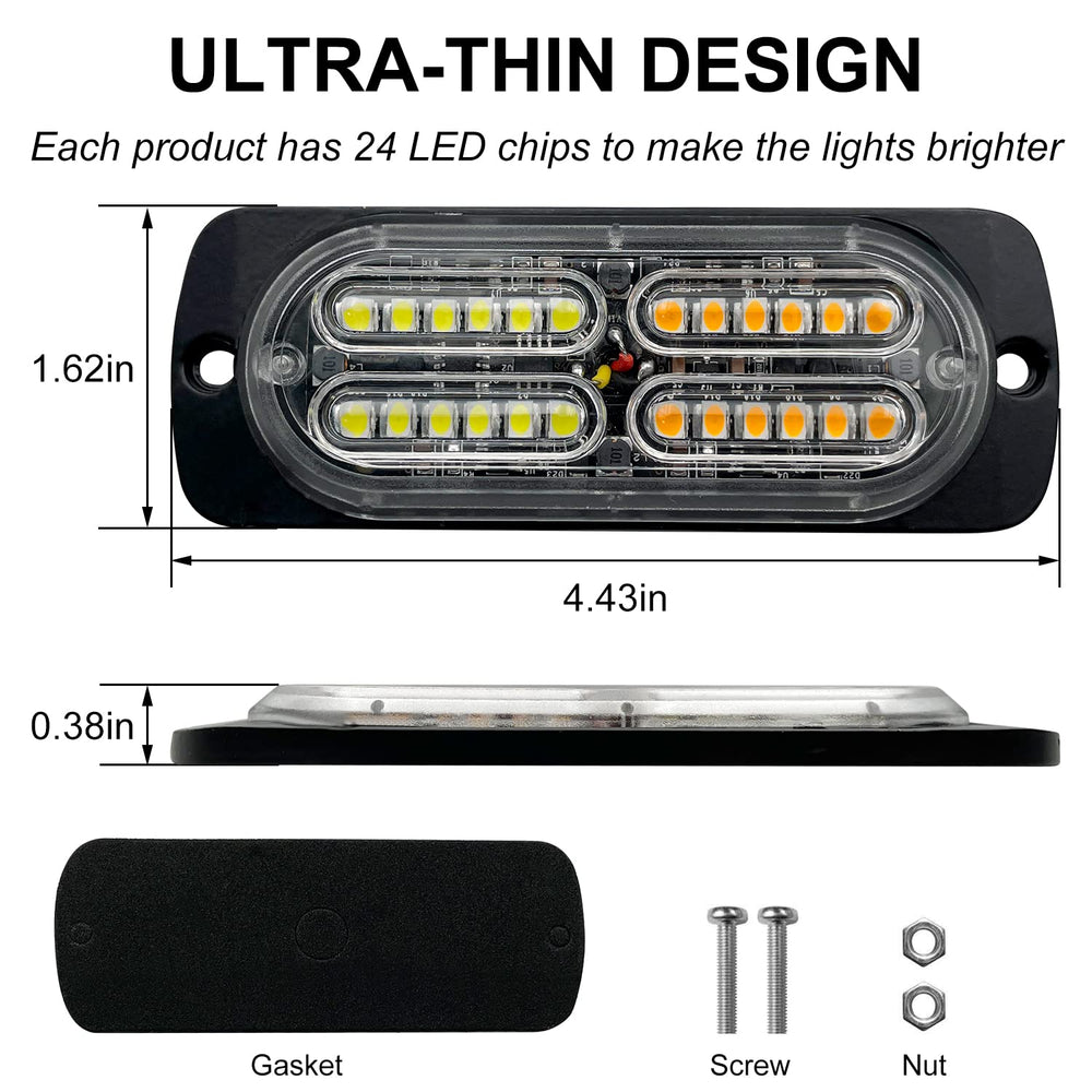 Amber and white color options from the Ease2U E strobe lights for versatile signaling.