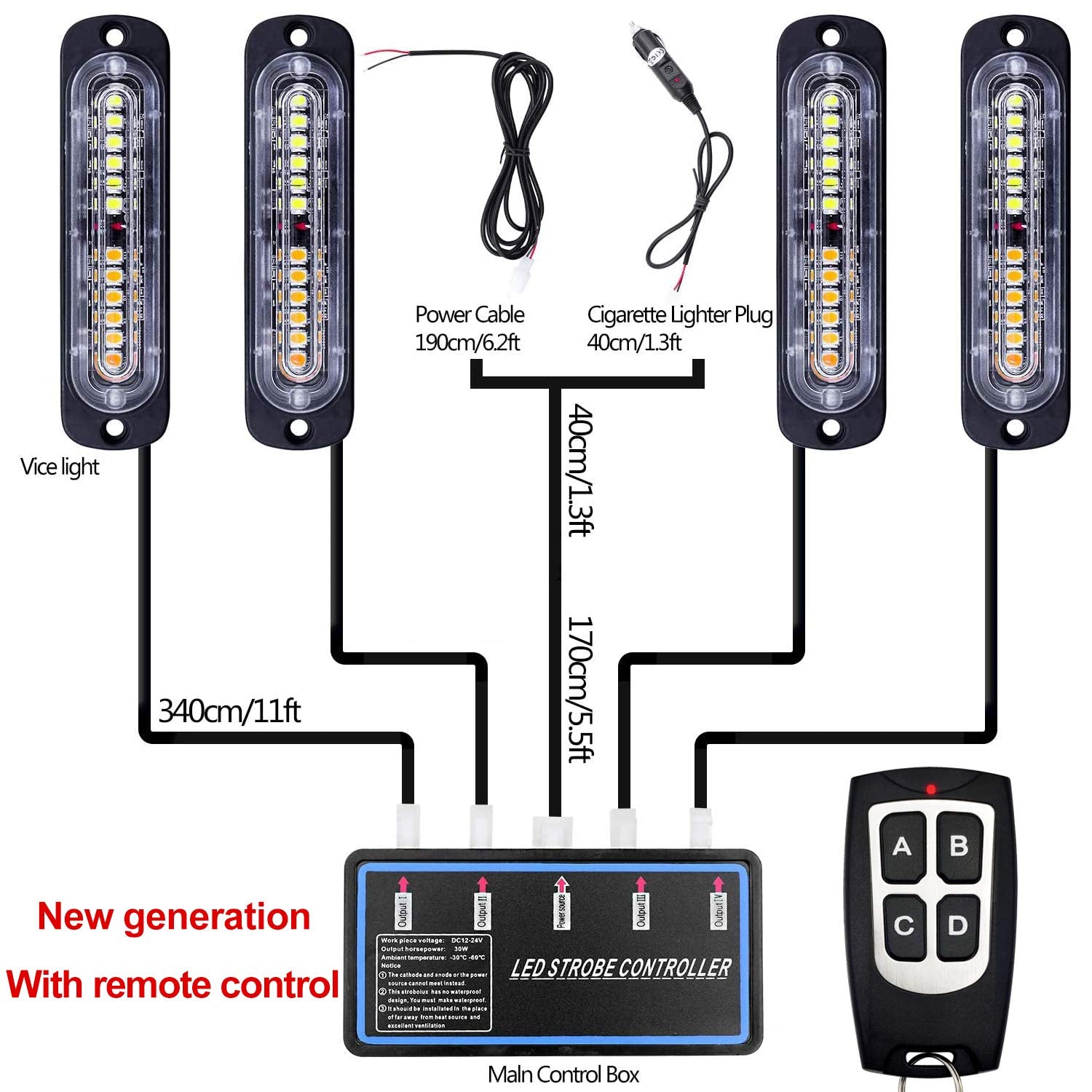 Ease2U E LED strobe main control box consolidates power and patterns
