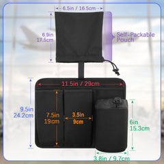 Easecos seat back organizer showing 3 metal clips for secure attachment.