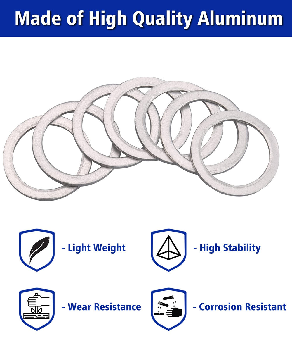 Easily M6–M24 oil plug washers cover common automotive applications and fittings