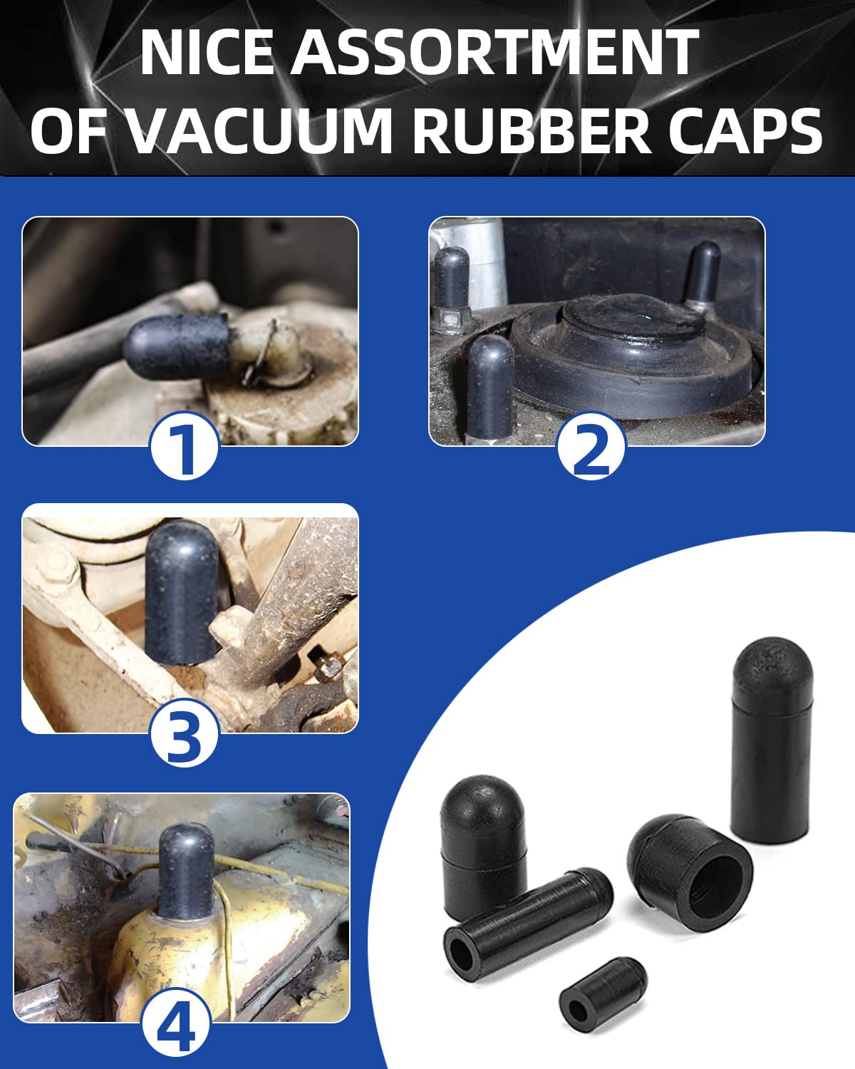 Easily 3/8 inch vacuum cap offers durable rubber for auto ports