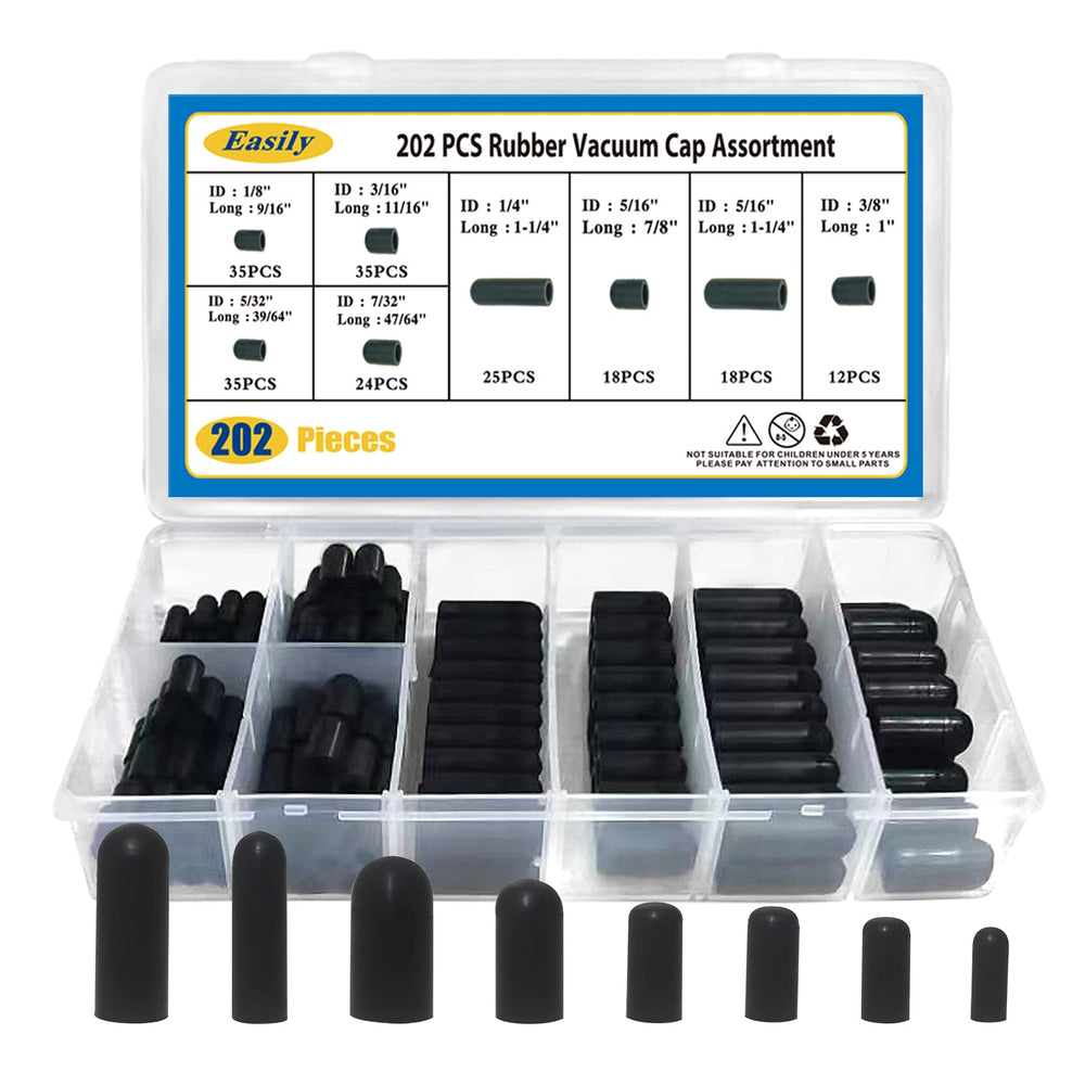 Easily vacuum caps kit storage case for quick size selection and organization.