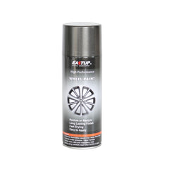 Eastup Premium Metallic Black wheel paint with glossy finish on alloy rim.