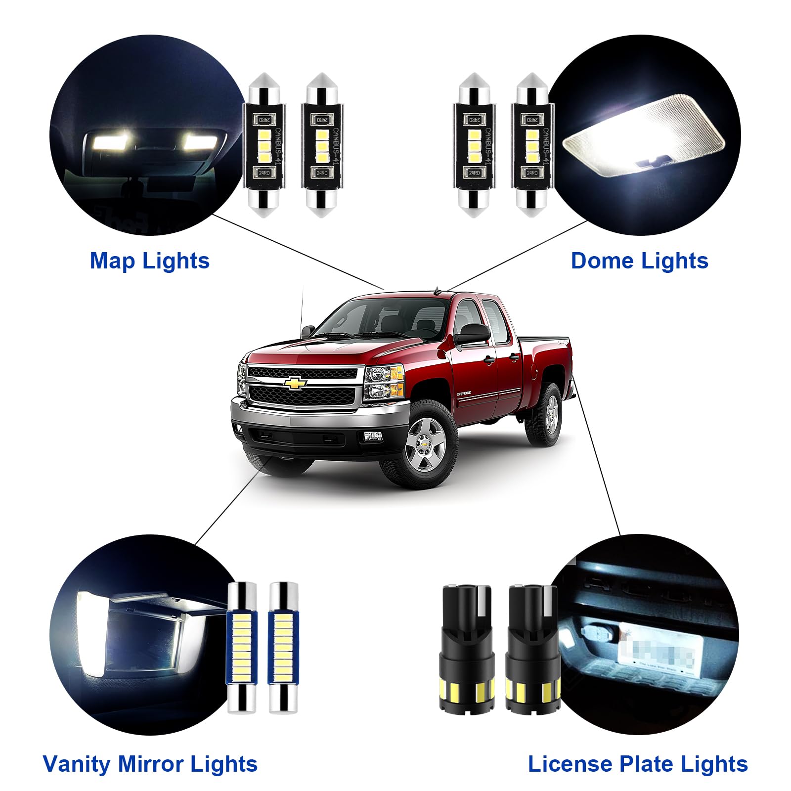 EASY EAGLE dome lights provide even cabin illumination in the Silverado interior.