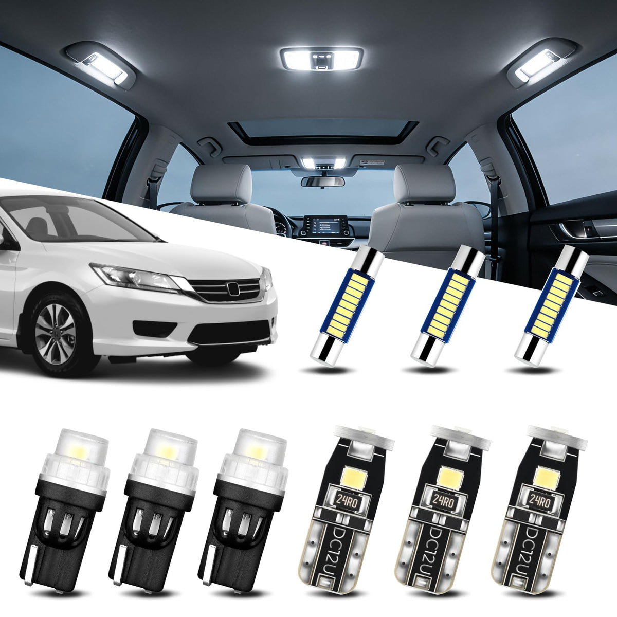 Easy Eagle Honda Accord 14-piece LED kit: dome light upgrade for clarity