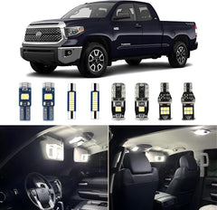 Easy Eagle interior LED kit installed in Toyota Tundra cabin for brighter ambient lighting